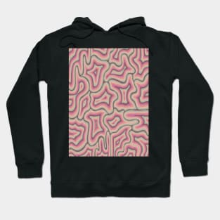 Green Orange Pink Groovy Liquid Marble Swirls Hoodie